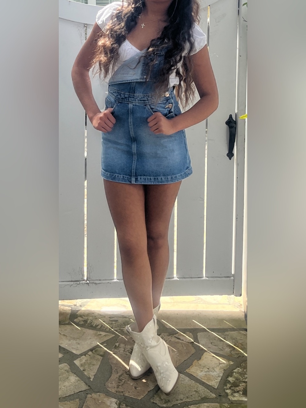 H&M Divided Denim Overall Mini Dress - Medium Wash